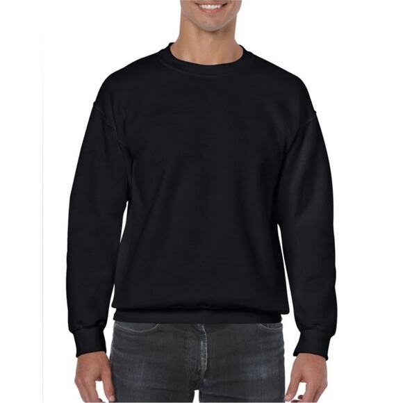 Gildan Unisex Heavy Blend Black Cotton Crewneck Sweatshirt Sz Medium - Picture 1 of 9